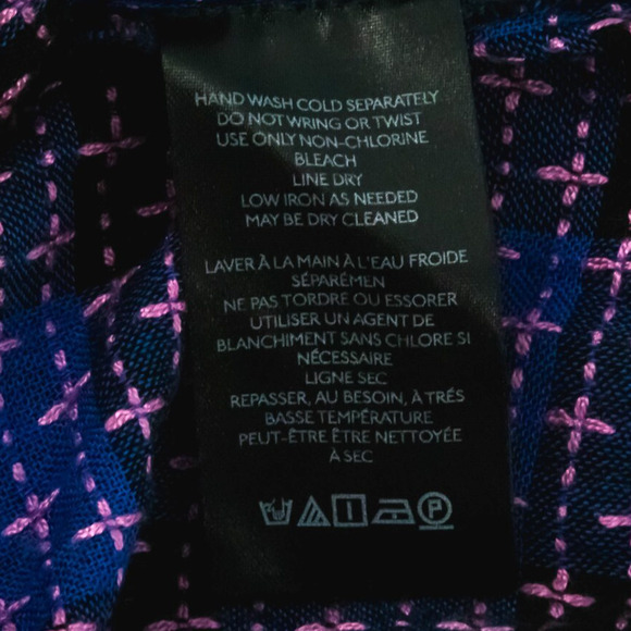 Pilcro Anthropologie Size XS Breezy Blue Plaid Button Long Sleeve Top Blouse - Picture 5 of 8